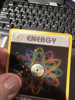 1997 Pokemon Japanese Rockets Rainbow Energy Holo Card NM/Mint Dbl Swirl - Image 3