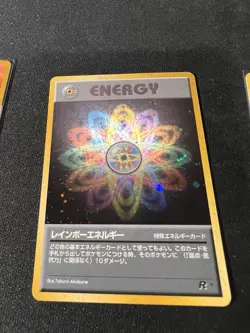 1997 Pokemon Japanese Rockets Rainbow Energy Holo Card NM/Mint Dbl Swirl - Image 4