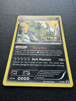 Tyranitar XY130 Holo Promo Fates Collide STAMPED Prerelease Black Star Pokemon - Image 3