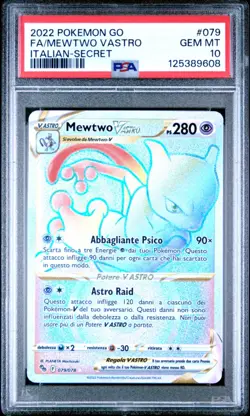 Pokemon Card Italian - Mewtwo V Astro #079 - Pokemon Go - PSA 10 GEM MINT - Image 2