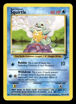 Squirtle 93/130 Common Starter Base Set 2 Pokemon Card - 10 - Image 1