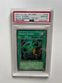 2002 Yugioh PSA 10 Heavy Storm Metal Raiders MRD-142 1st edition - Image 1