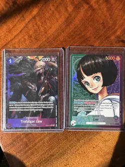 One Piece CCG Lim OP09-022 Alternative Art Leader Card Trafalgar Law OP09-069 - Image 1