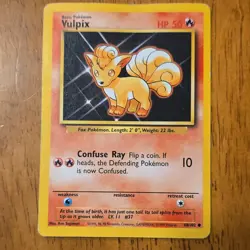 Pokemon Vulpix Base Set 68/102 English Common 50 HP 1999 - Image 1