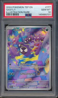 2024 Pokemon Temporal Forces 177 Gastly Illustration Rare PSA 10 - 145668701 - Image 1