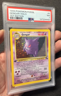 Pokemon Gengar Holo 1st Edition Fossil Psa 7 - Image 1