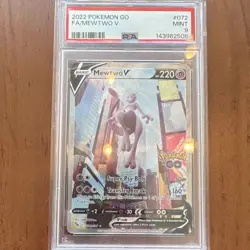 Pokemon TCG Mewtwo V Full Art Holo Ultra Rare 072/078 Pokemon GO PSA 9 2022 - Image 1
