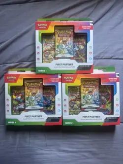 Pokemon TCG First Partner Illustration Collection Box Series 1 (LOT OF 3 SEALED) - Image 1