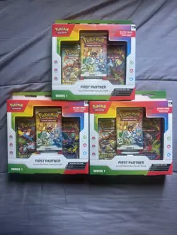 Pokemon TCG First Partner Illustration Collection Box Series 1 (LOT OF 3 SEALED) - Image 2