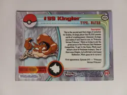 2000 Topps Chrome Pokemon #99 Kingler TV Animation Edition - Image 2