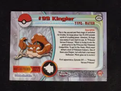 2000 Topps Chrome Pokemon #99 Kingler TV Animation Edition - Image 4