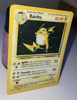 Pokemon TCG Raichu 16/130 Holo Rare Unlimited W/SWIRL Base Set 2 1999 MP/HP WOTC - Image 5