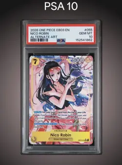 2026 ONE PIECE EB03-ONE PIECE HEROINES EDITION ALT ART #055 NICO ROBIN PSA 10 - Image 1