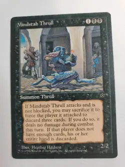 MTG Magic The Gathering Card Mindstab Thrull Summon Thrull Black Fallen Empires - Image 1