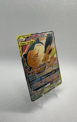 Pokemon Tag Team Promo Card - EEVEE & SNORLAX GX - #SM169 Black Star Full Art - Image 2