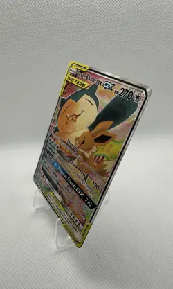 Pokemon Tag Team Promo Card - EEVEE & SNORLAX GX - #SM169 Black Star Full Art - Image 3
