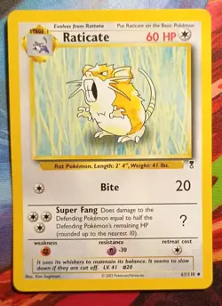 Legendary Collection 61/110 Raticate Pokemon Card - Image 1