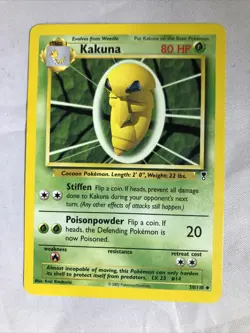 Pokemon KAKUNA 50/110 Legendary Collection - non-holo card TCG 2002 wotc poison - Image 1