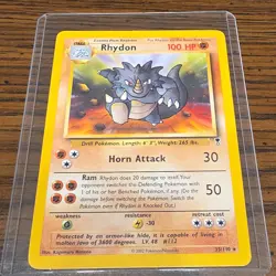 Pokemon Rhydon Legendary Collection Rare 35/110 English TCG Card Drill 100 HP - Image 1