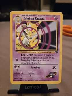 2000 Gym Challenge Sabrina's Kadabra 58/132 Classic Pokemon Trading Card! - Image 1