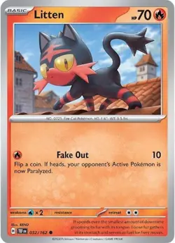 Litten - SV05: Temporal Forces 032/162 NM English Pokemon Card - Image 1