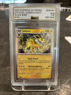 Pokemon Jolteon SV Promo 2025 Cosmos Holo Black Star AGS 10 169 GEM MINT - Image 1