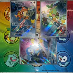 Pokemon TCG Chimchar Turtwig Piplup First Partner Illustration Collection Promos - Image 1