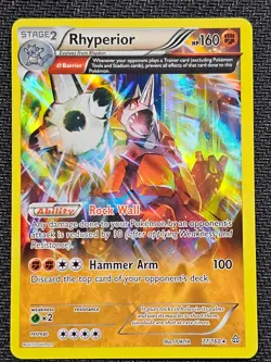 Rhyperior 77/160 - Primal Clash - Ultra Rare Holo Pokemon Card Near Mint - Image 1