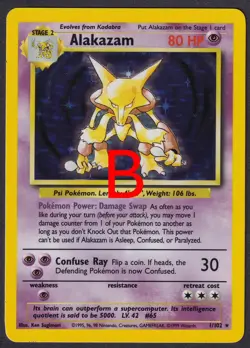 Pokemon Alakazam 1/102 Holo Base Set - Image 3