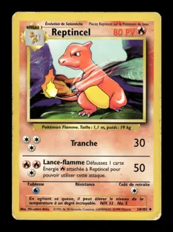 Carte Pokemon Reptincel 24/102 Set de Base FR - Image 1
