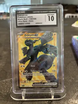 Pokemon Zekrom ex Sv: Black Bolt 158/086 Ultra Rare Holo CGC Gem Mint 10 - Image 1