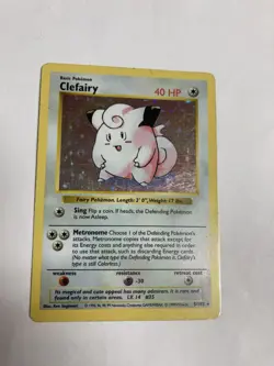Pokemon TCG Clefairy Base Set Shadowless Unlimited 5/102 Holo Rare MP - Image 1