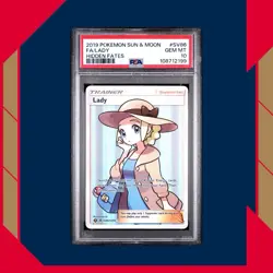 PSA 10 - 2019 POKEMON SUN & MOON HIDDEN FATES #SV86 FULL ART/LADY - Image 1