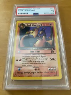 2000 Pokemon Dark Charizard 21/82 (Non- Holo) Team Rocket - PSA 7 - Image 1