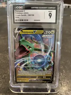 Pokemon Rayquaza V Crown Zenith 2023 Ultra Rare Holo CGC 9 100/159 - Image 1