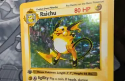 Pokemon TCG Raichu 14/102 1st Edition Base Set Shadowless LP/MP - Image 2