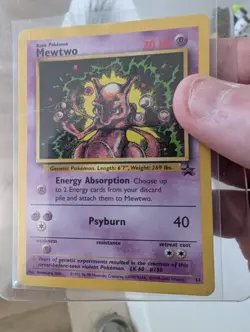 Pokemon Mewtwo 1999 Black Star Promo/Deoxys 16/107 Movie Promo Stamped, Damaged - Image 4