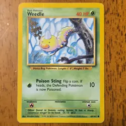 Pokemon Weedle Base Set 69/102 English Common 40 HP Regular 1999 - Image 1
