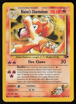 Pokemon Vintage Blaine's Charmeleon 031/132 Gym Challenge Non-Holo - HP / DMG - Image 1