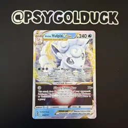 Pokemon TCG Alolan Vulpix Vstar 034/195 Holo Ultra Rare SWSH Silver Tempest A33 - Image 1