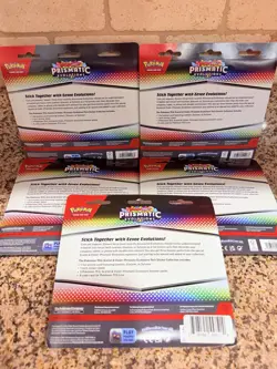 5 Pokemon TCG Prismatic Evolutions Tech Sticker Collection Set (Lot Of 5) SEALED - Image 2