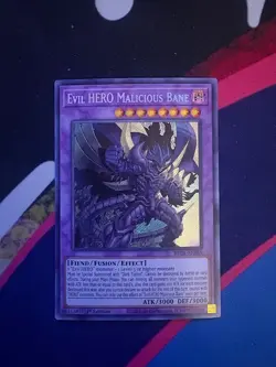 Yugioh - Evil Hero Malicious Bane BROL_EN069 Secret Rare NM 1st Ed - Image 1