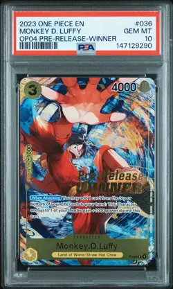2023 ONE PIECE PROMOS #036 MONKEY D. LUFFY PSA 10 - Image 1