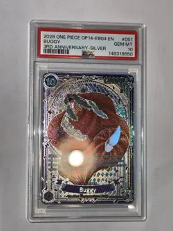 One Piece Op14 3rd Anniversary Buggy Silver Psa 10 English Sp Op 09-051 - Image 1