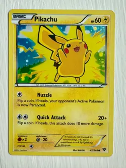 Pokemon Pikachu TCG 42/146 XY Movie Holo Card 2014 Promo - Image 1
