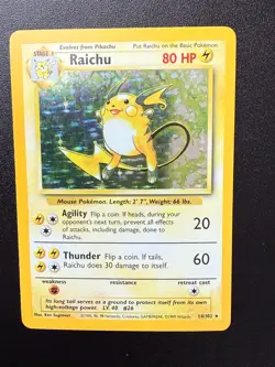 Raichu - 14/102 - Pokemon Base Set Unlimited Holo Rare Card WOTC MP/HP Card 14/1 - Image 5