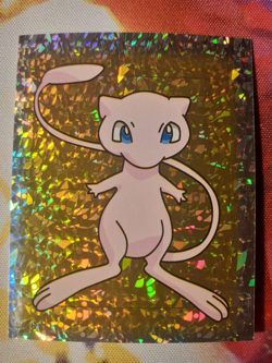 Merlin Topps Pokemon Sticker Gold Mew Prism Holo #S25 LP - Image 1