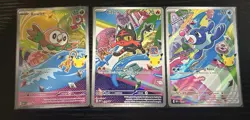 Pokemon First Partner Illustration Collection Rowlet, Litten, Popplio - Image 1