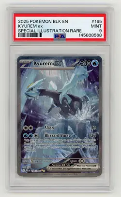 2025 POKEMON BLK EN-BLACK BOLT SPECIAL ILLUSTRATION RARE #165 KYUREM EX PSA 9 - Image 1