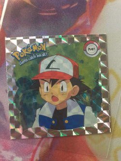 1999 Pokemon Ash Prism Holo Pr07 Artbox Sticker Lightly Played - Image 1